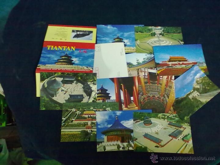 Postales: LIBRO CON 12 POSTALES CHINAS TIANTAN - Foto 1