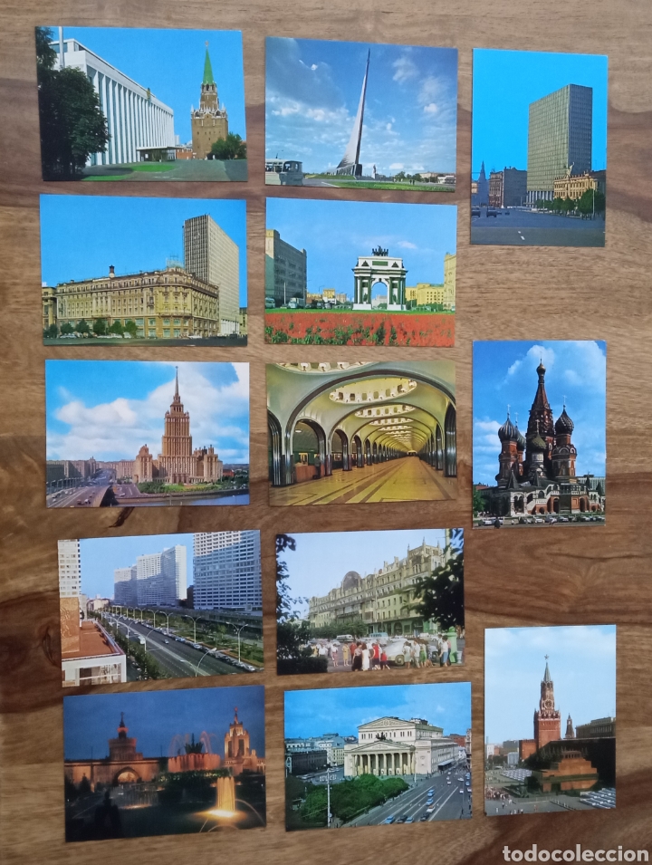 Postales: Conjunto 13 postales de Mosc&uacute; en su carpeta - Foto 3