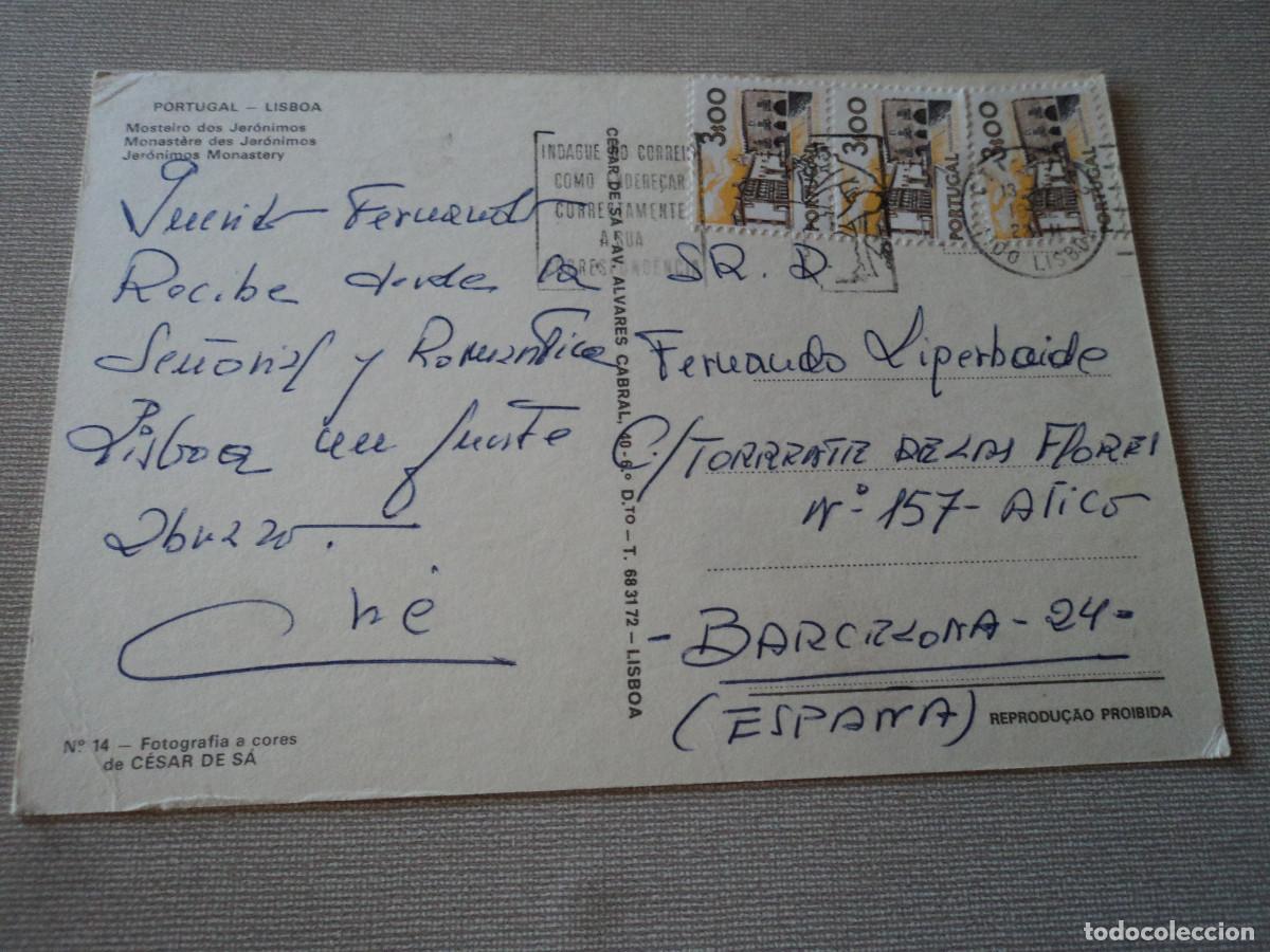 Postales: lisboa, moasterio dos jeronimos, circulada - Foto 2
