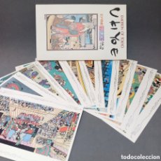 Postales: UKIYO-E. LOTE 10 POSTALES + CARPETA. ESTAMPAS TRADICIONALES JAPÓN. GEISHAS, TEATRO, AÑO NUEVO, SUMO. Lote 397838889