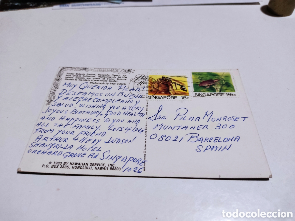 Postales: Postal Singapur flores - Foto 2