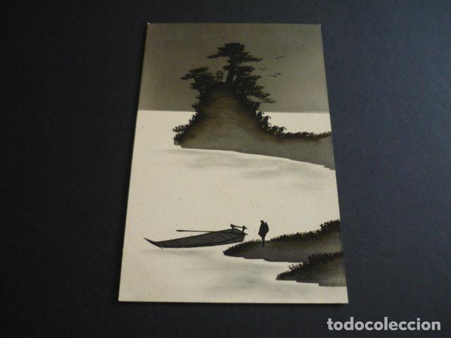 Postales: JAPON POSTAL PINTADA A MANO - Foto 1