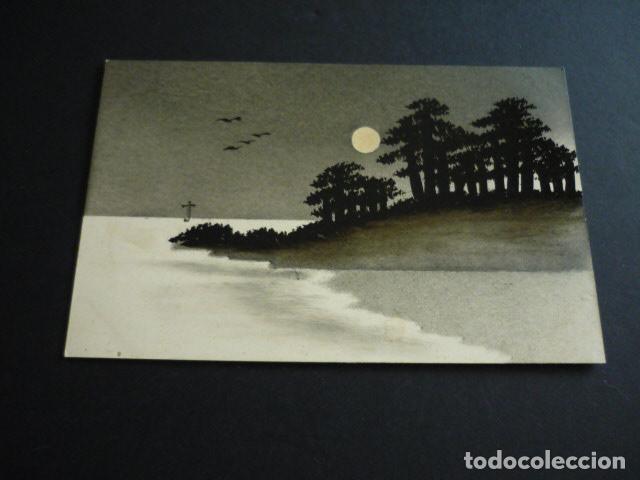 Postales: JAPON POSTAL PINTADA A MANO - Foto 1