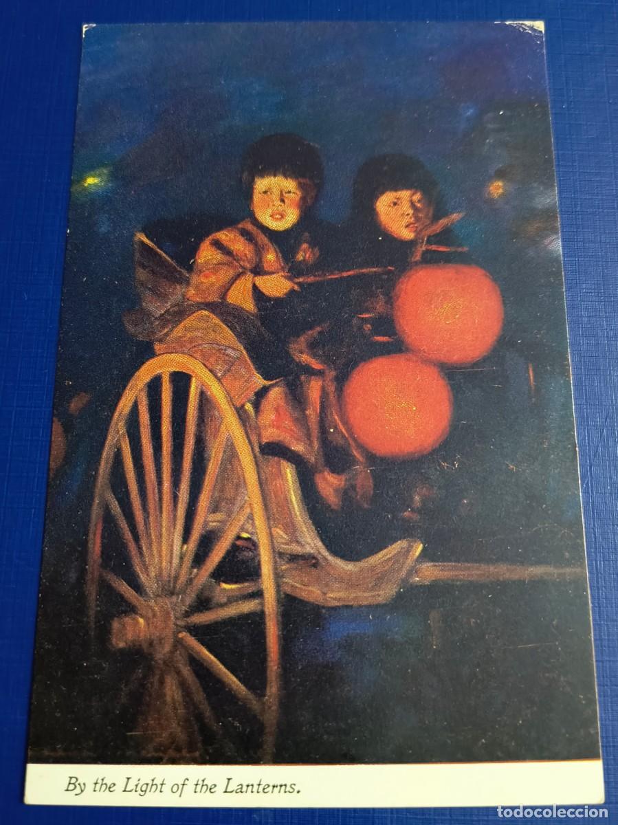 Postales: ANTIGUA POSTAL DE NI&Ntilde;OS CON LUCES DE LINTERNAS / JAP&Oacute;N - Foto 1