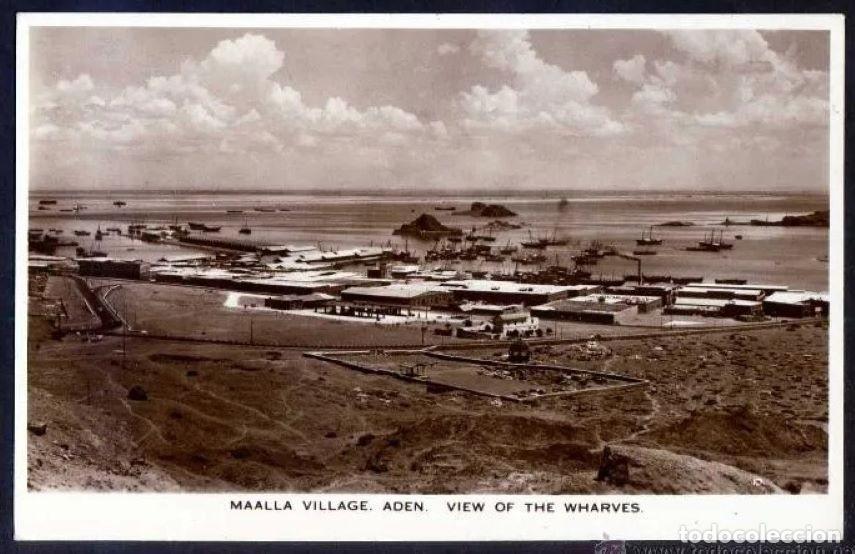 Cartoline: Yemen. Aden. *Maalla village. View of the wharves* Nueva.