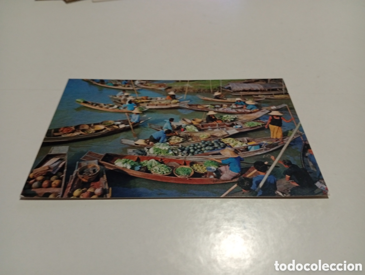 Postales: Postal Tailandia mercado en barcas - Foto 1