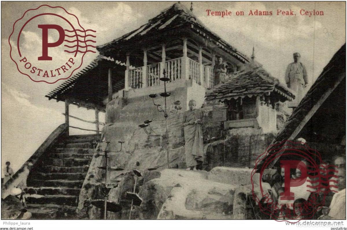 Postales: CEYLON . TEMPLE ON ADAMS PEAK - Foto 1