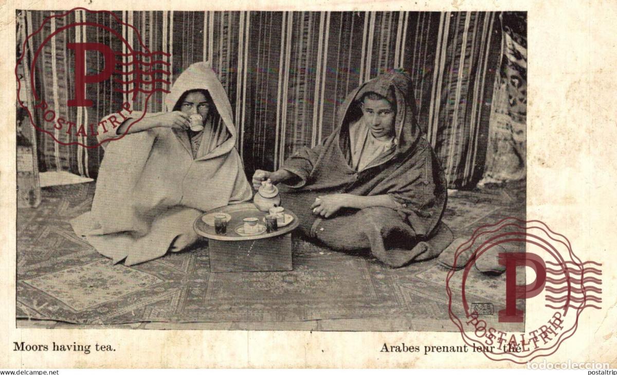 Postales: ARABIA SAUDI. MOORS HAVING TEA. - Foto 1