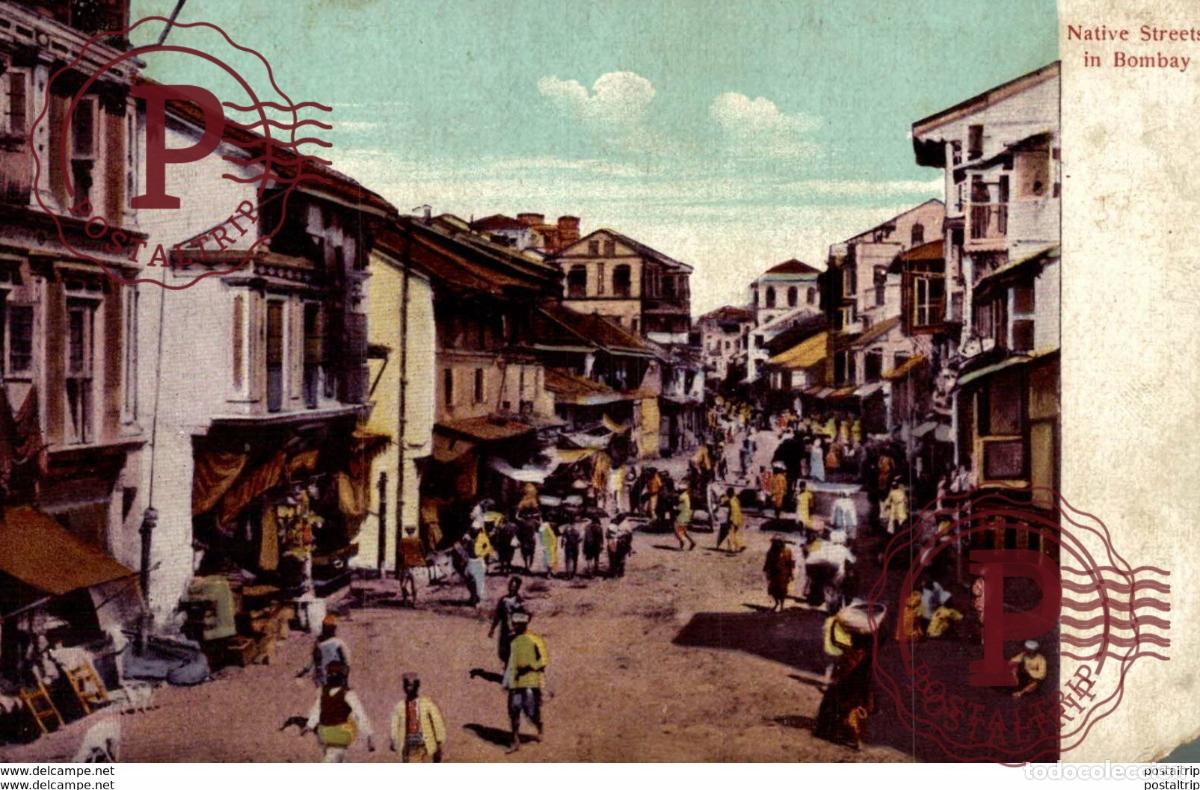 Postales: NATIVE STREETS IN BOMBAY INDIA ASIA MISSING RIGHT CORNER SEE SCAN