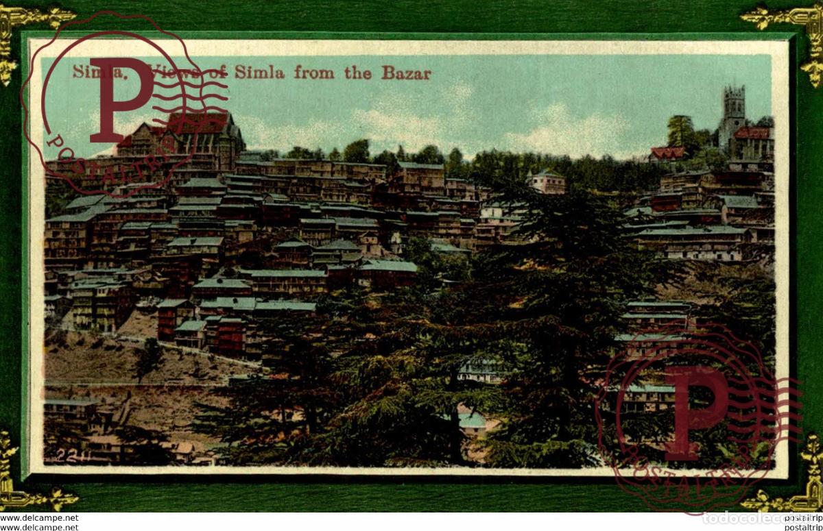 Cartes Postales: SIMLA VIEWS OF SIMLA FROM THE BAZAR INDIA ASIA INDE INDIEN