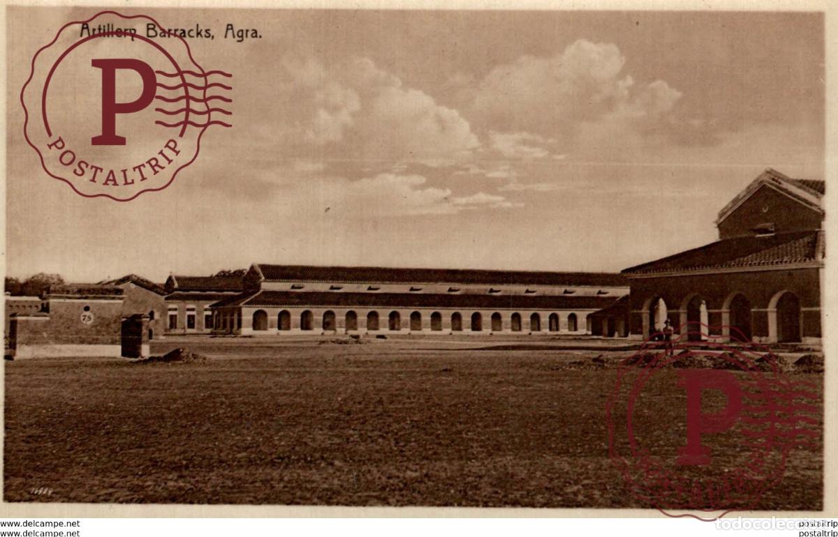 Postkarten: RPPC ARTILLERY BARRACKS AGRA INDIA INDIEN
