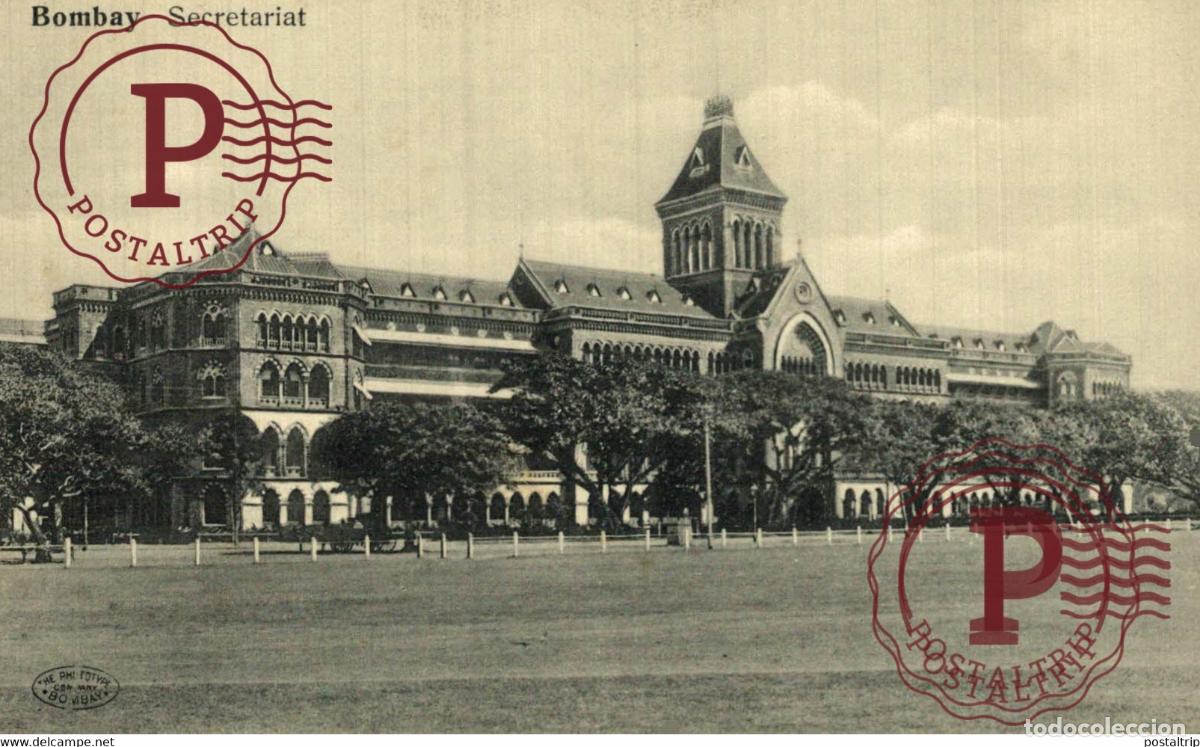 Postales: THE GOUVERNMENT SECRETARIAT . BOMBAY INDIEN INDIA INDE
