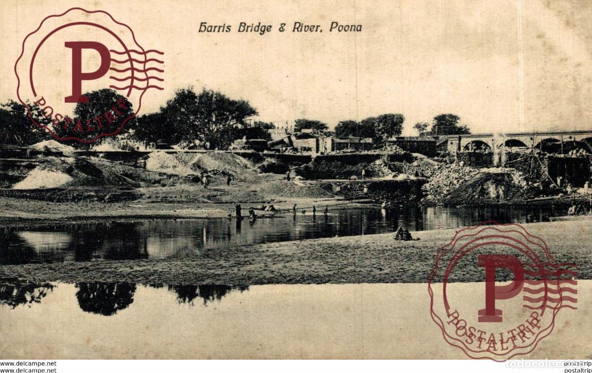 Postales: INDIA INDE. Harris Bridge & River, Poona - Foto 1