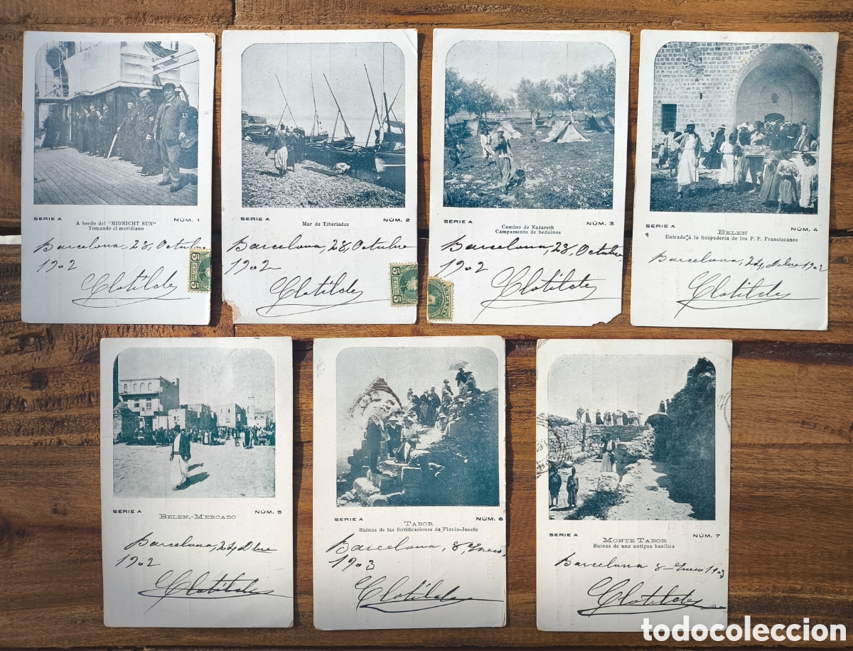 Postales: Lote antiguas postales fotogr&aacute;fica Postales Selectas Recuerdos de Palestina Pedro Riera serie A 1902