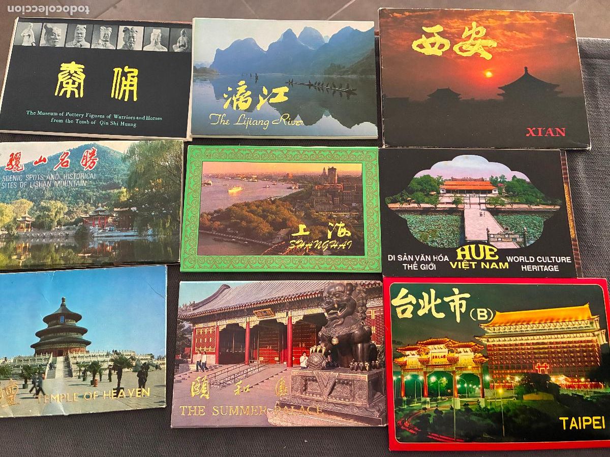 Postales: Lote de nueve carpetas de tarjetas postales de China,llevan una media de 8/10 cada una como nuevas