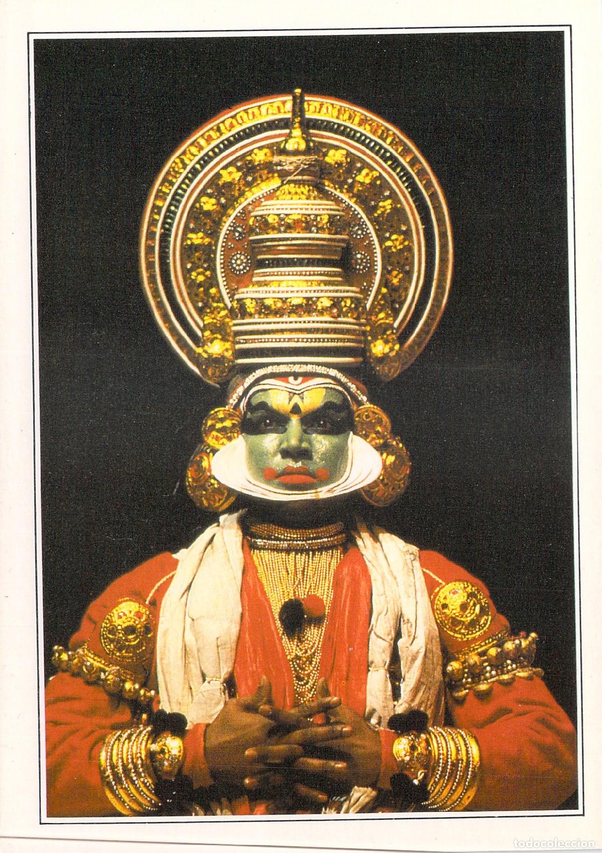 Postales: Postal Actor de Teatro Kathakali en Kerala India - Personaje Krishna