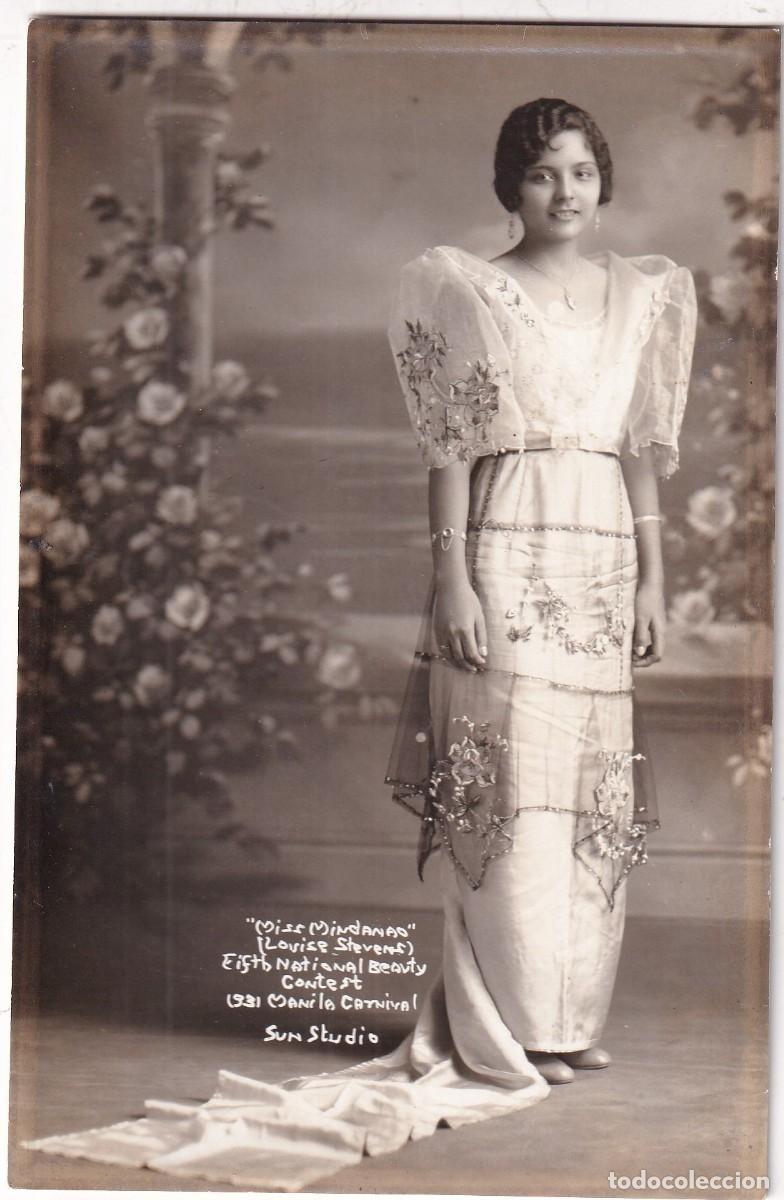 Postales: Miss Mindanao. Manila Filipinas. Sun Studio. Acabado fotogr&aacute;fico. Sin circular