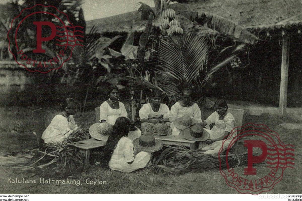 Cartoline: RARE KALUTARA HAT MAKING CEYLON ceylon sri lanka