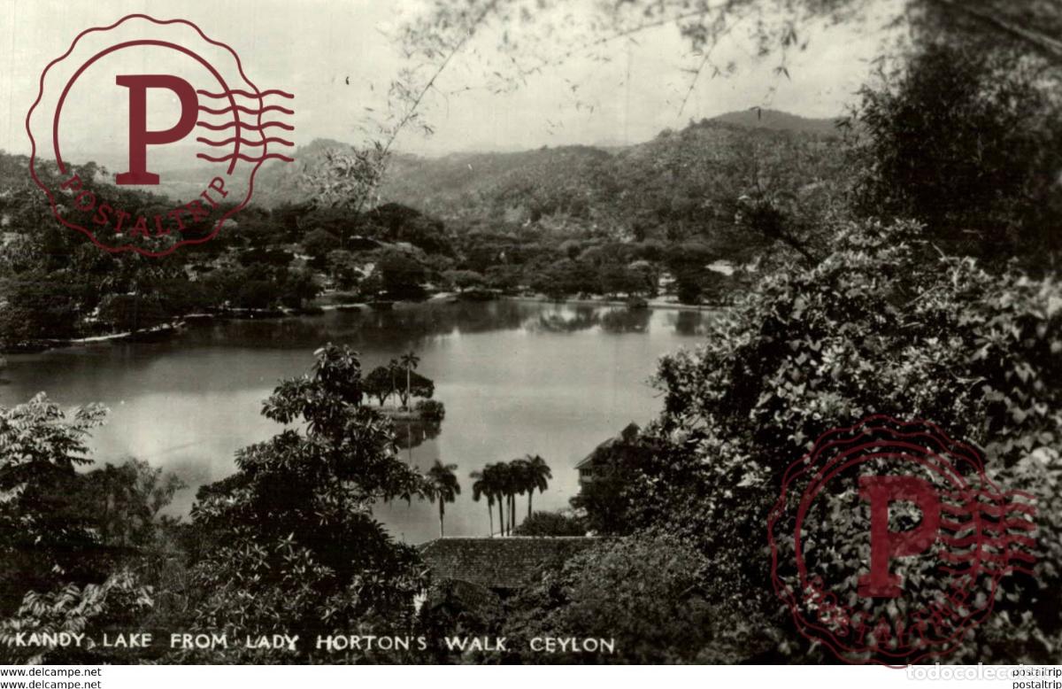 Cartoline: real photo post card KANDY LAKE ceylon sri lanka