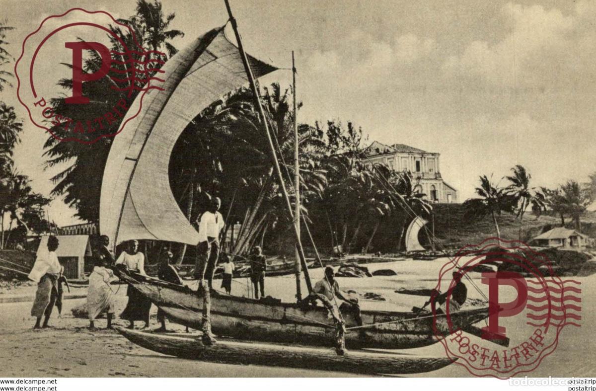 Cartoline: OUT RIGGER FISHING CANOES ceylon sri lanka