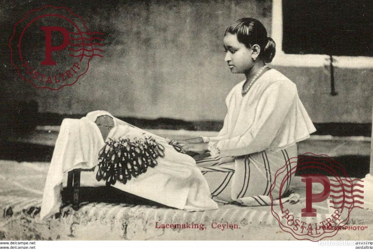 Cartoline: LACEMAKING CEYLON SRI LANKA . CEYLON CEYLAN