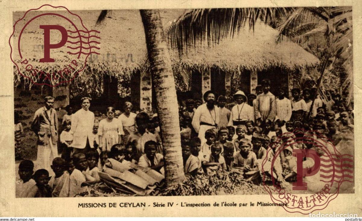 Postales: SRI LANKA - CEYLON - Missions de Ceylan, Linspection de lecole par le Missionnaire