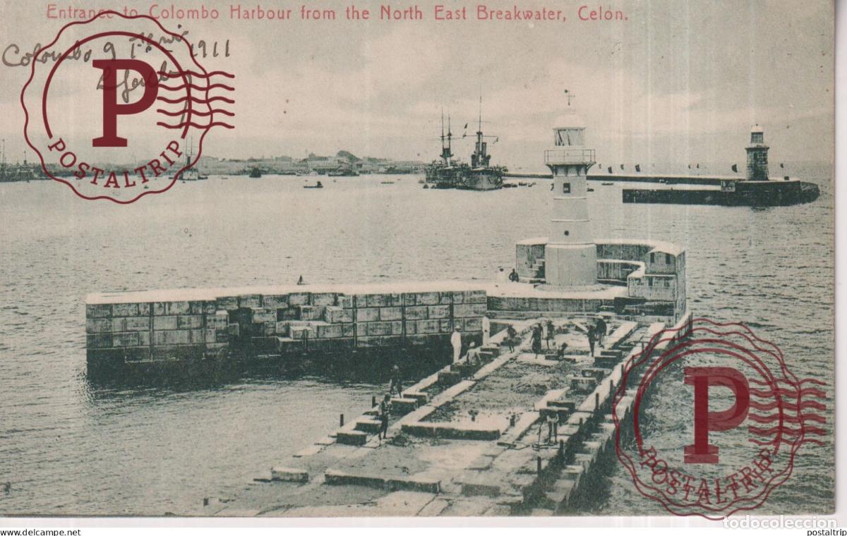 Postales: SRI LANKA. CEYLON. ENTRANCE TO COLOMBO HARBOUR FROM THE NORTH EAST BREAKWATER