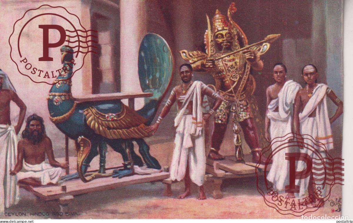 Postales: SRI LANKA. CEYLON. HINDOO GOD SIVA Tuck Oilette Wide wide World Postcard No. 7482