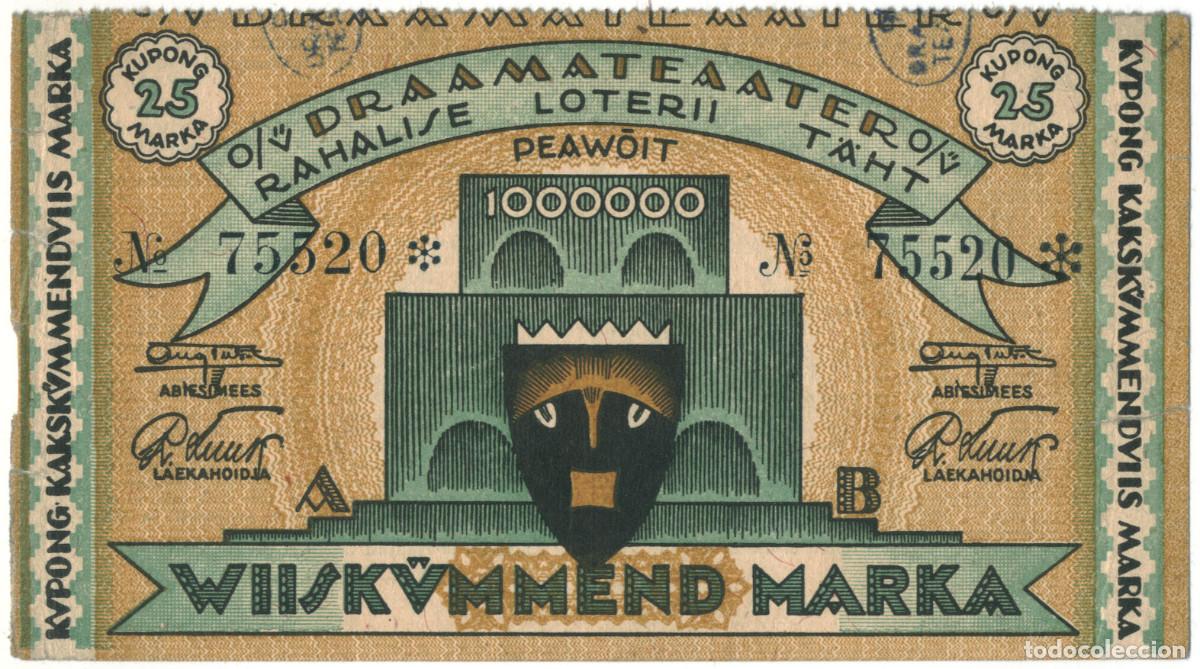 Postales: WIISK&Uuml;MMEND MARKA_Draamateater Rahalise Loterii T&auml;ht_Kupong / Arquitectura Teatros URSS (Estonia)