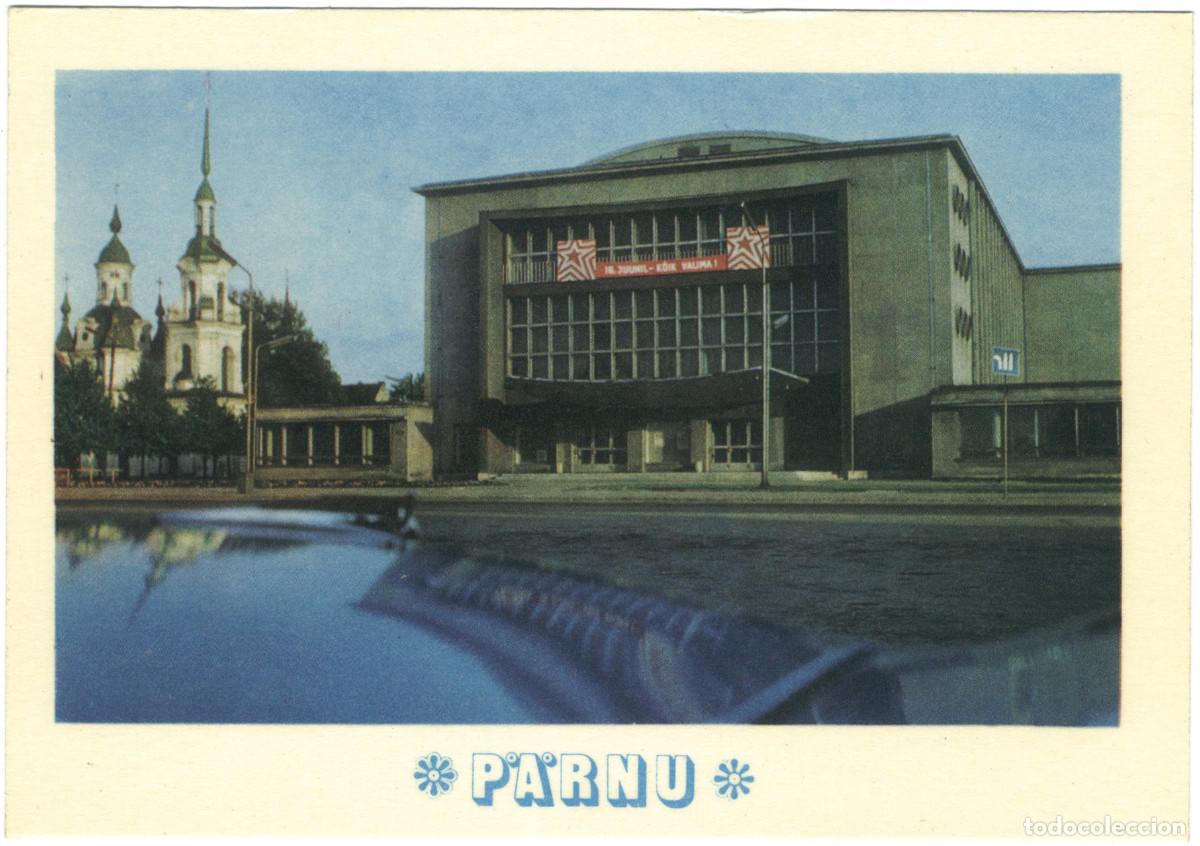 Postkarten: P&Auml;RNU_Lydia Koidula nimeline P&auml;rnu Draamateater. Eesti Raamat. / Arquitectura Teatros URSS (Estonia)