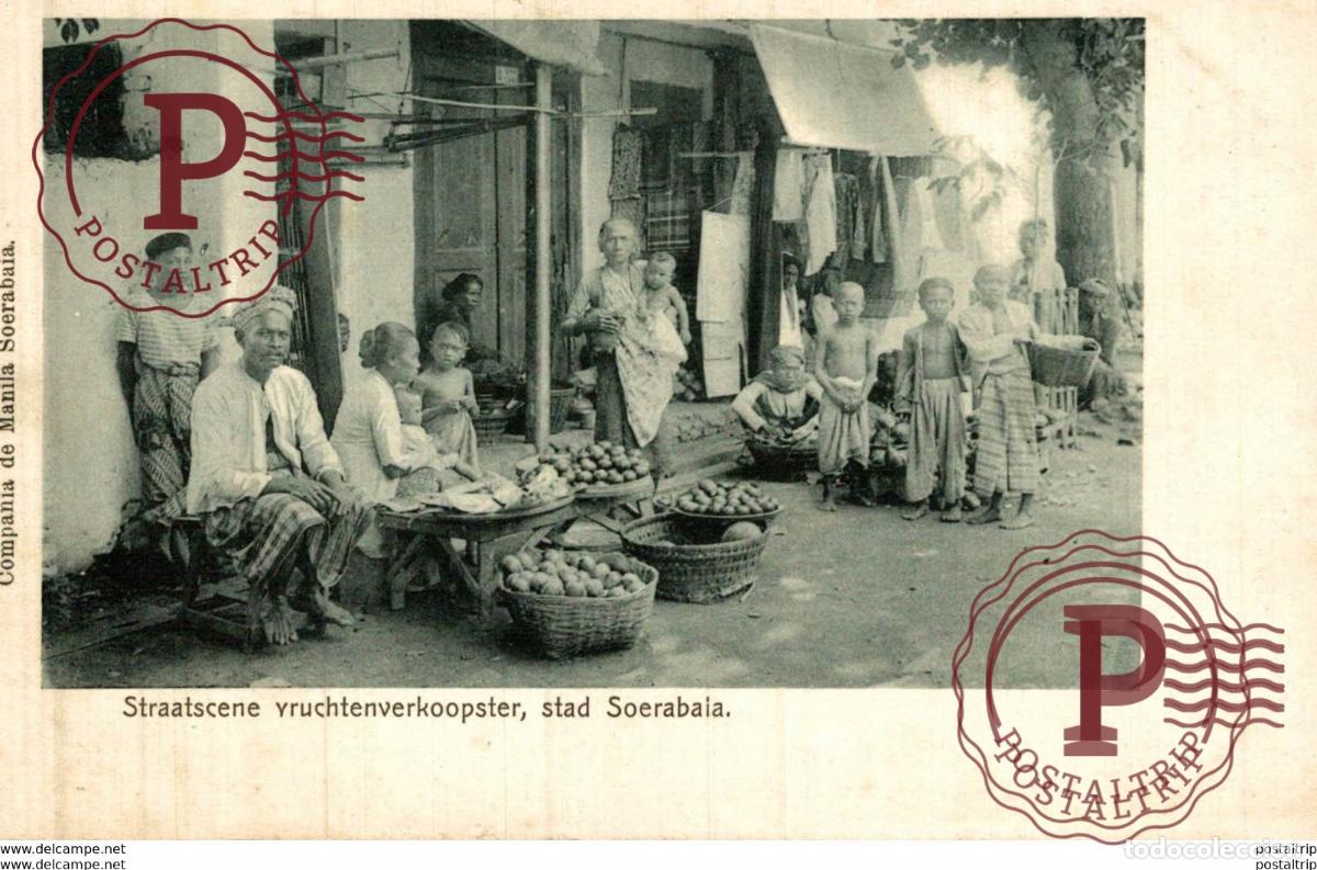 Postales: INDONESIE INDONESIA. STRAATSCENE VRUCHTENVERKOOPSTER, STAD SOERABAIA