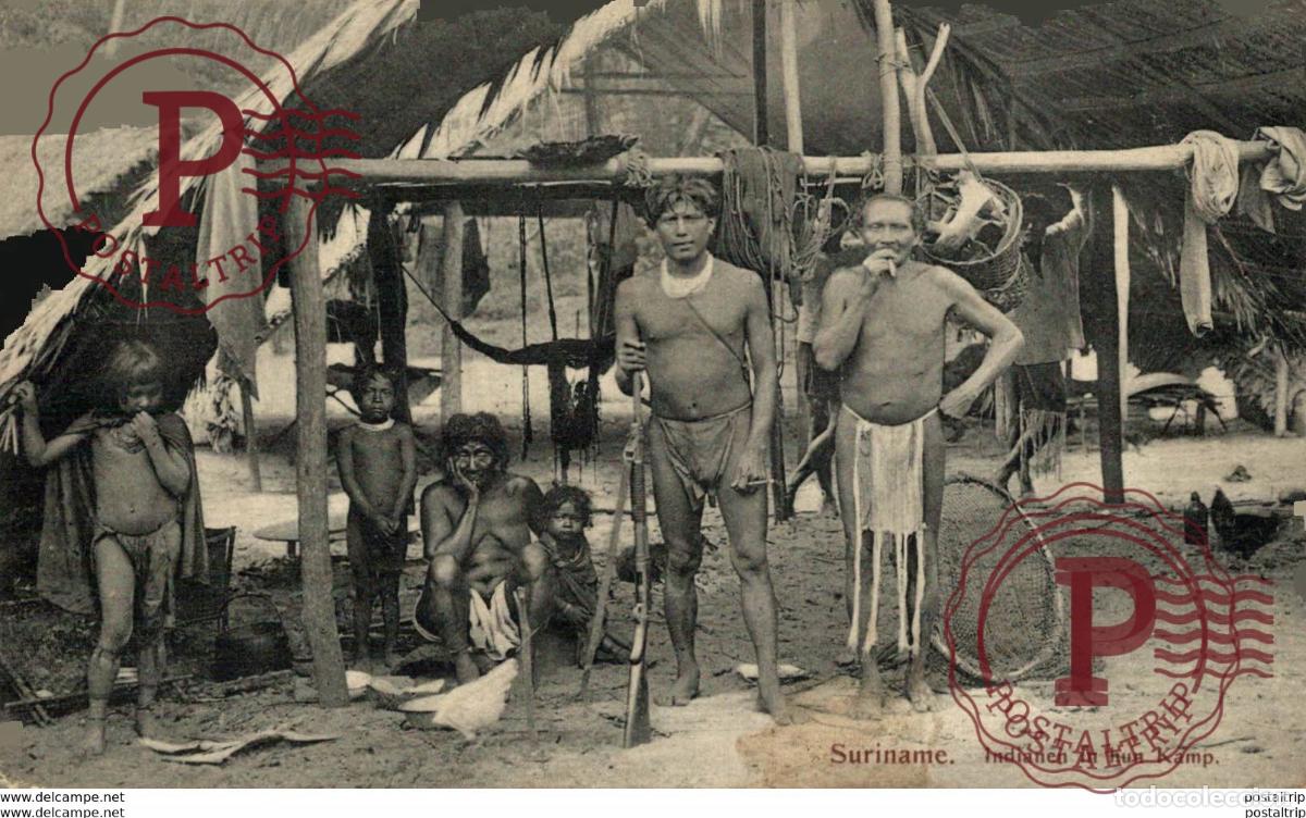 Postales: SURINAM SURINAME Indianen in hun kamp ethnologie campement dindiens gros plan