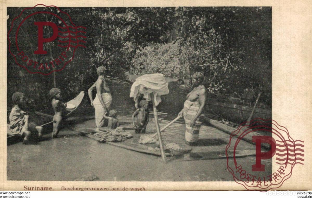Postales: SURINAME BOSCHNEGERVROUWEN AAN DE WASCH Dutch Guiana GUYANE HOLLANDAISE