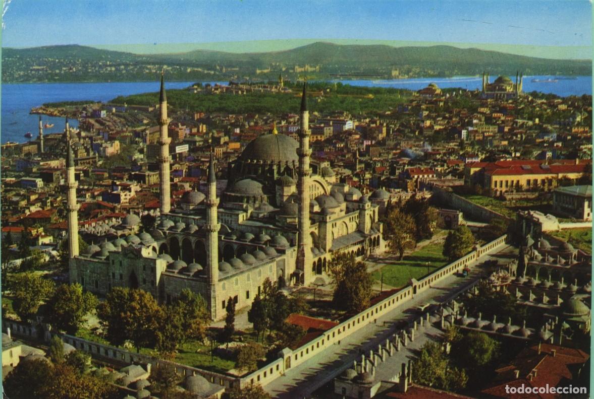 Postales: ESTAMBUL. Turqu&iacute;a. Vista a&eacute;rea de la Mezquita de S&uuml;leymaniye (Solim&aacute;n el Magn&iacute;fico). Sin circular