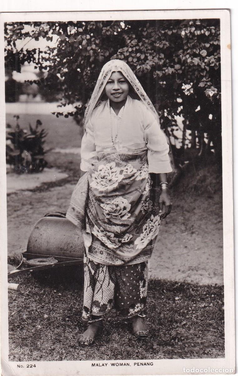 Postales: Malasia. Malay Woman Penang. Circulada en 1937