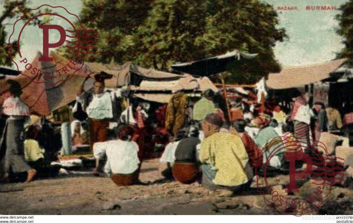 Postales: BIRMANIA BURMA MYANMAR. A BAZAR BURMAH