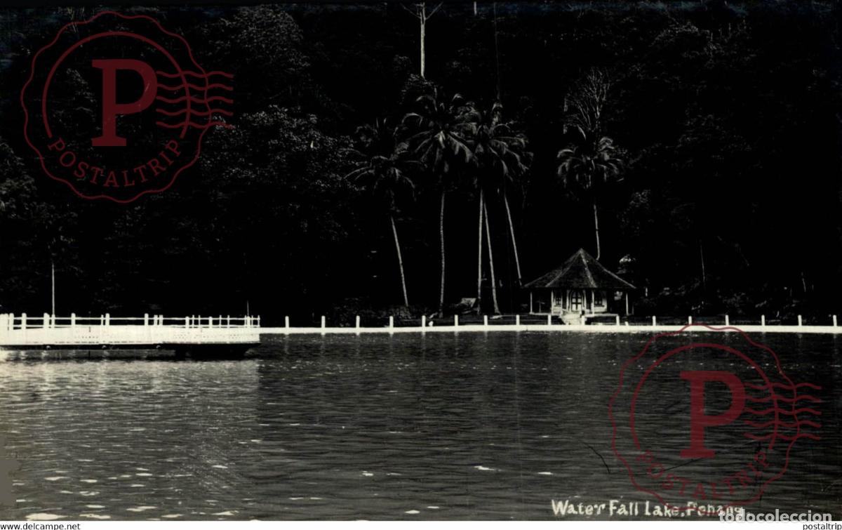 Cartoline: WATERFALL LAKE PENANG RESERVOIR BOTANICAL GARDEN RPPC SINGAPORE SINGAPUR ASIA