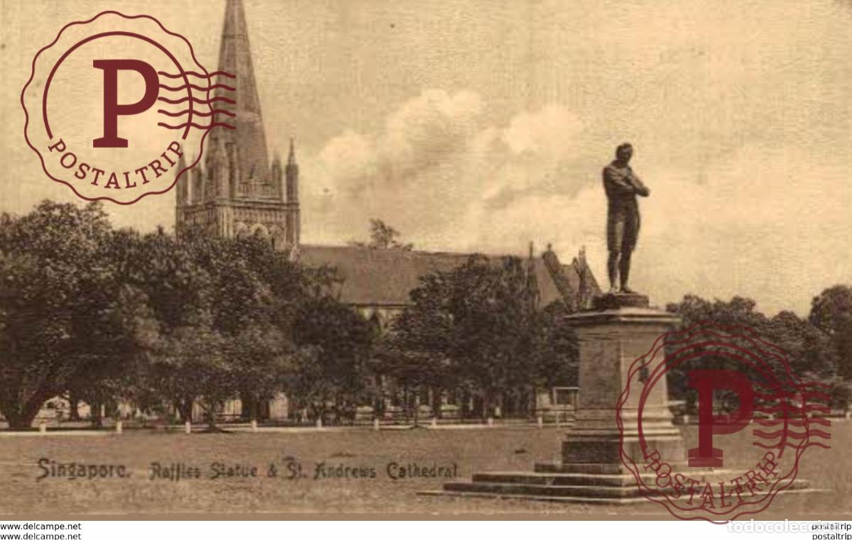 Postales: SINGAPUR SINGAPORE. RAFFLES STATUE & ST ANDREWS CATHEDRAL