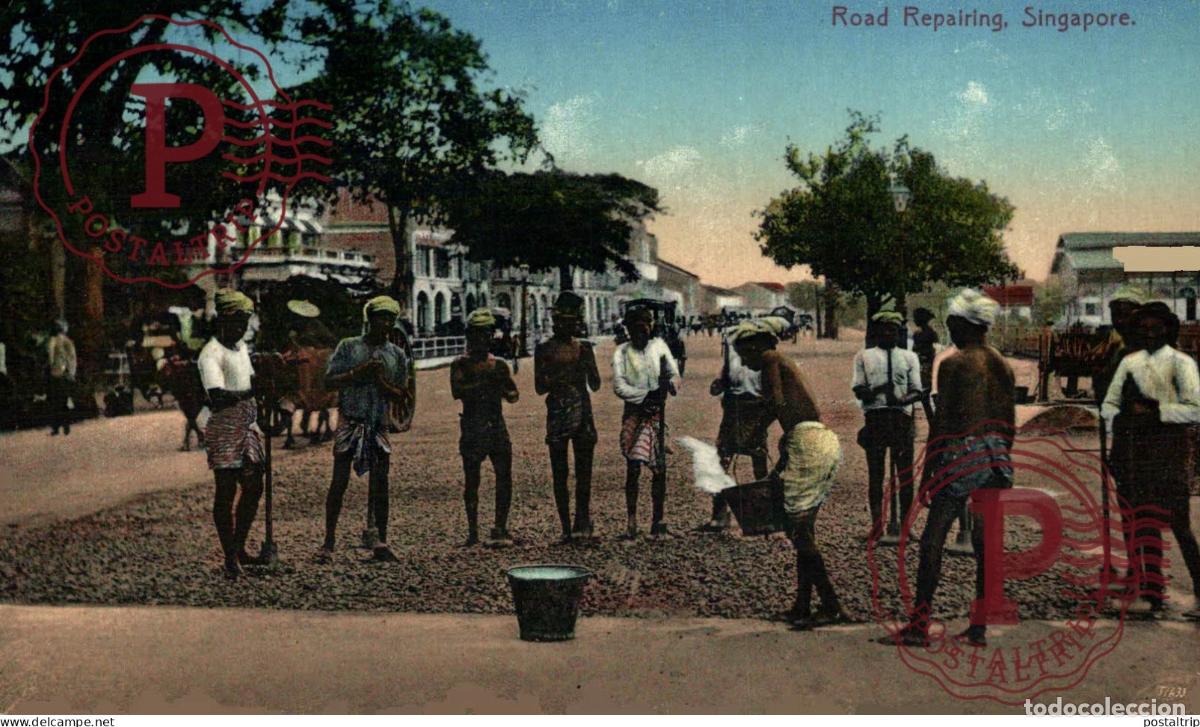Postales: SINGAPUR. SINGAPORE, Road Repairing