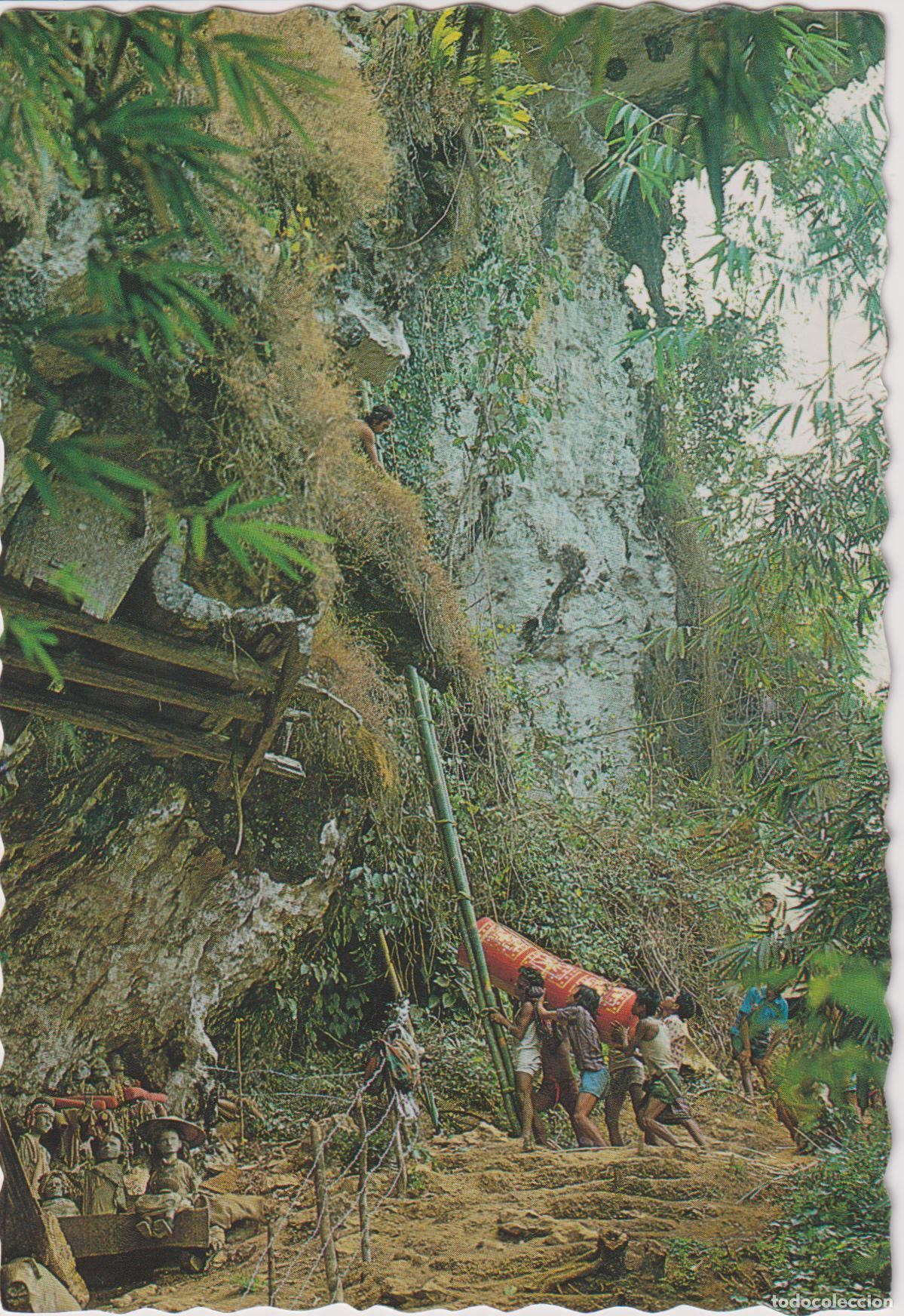 Postales: INDONESIA, ISLAS CELEBES, PROCESI&Oacute;N F&Uacute;NEBRE HACIA UNA CUEVA DE PIEDRA - PS H-57 - S/C