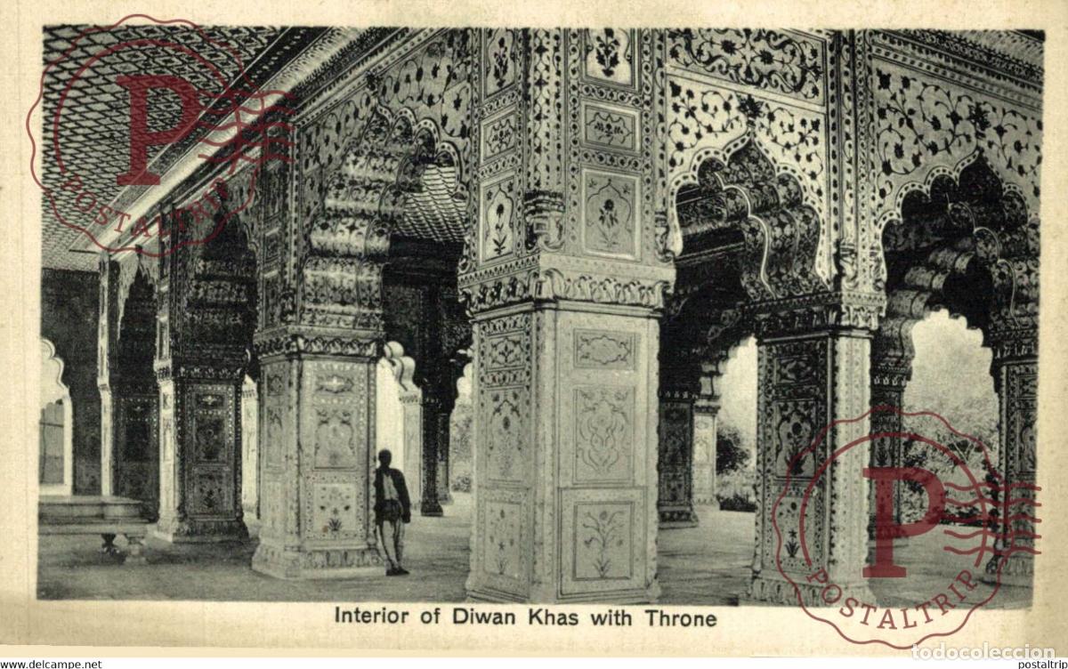 Postales: Interior of Diwan Khas with Throne INDIA INDIEN INDE