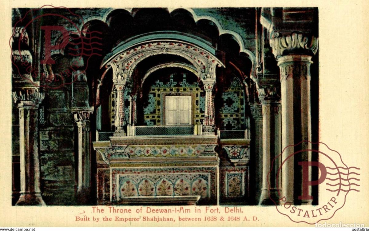 Postales: THE THRONE OF DEEWAN I AM IN FORT DELHI INDIA INDIEN INDE