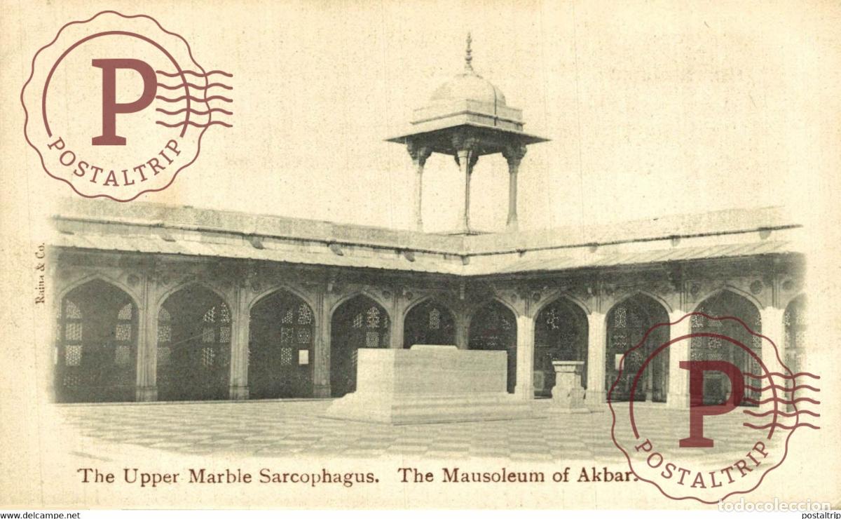 Postales: THE UPPER MARBLE SARCOPHAGUS THE MAUSOLEUM OF AKBAR INDIA INDIEN INDE
