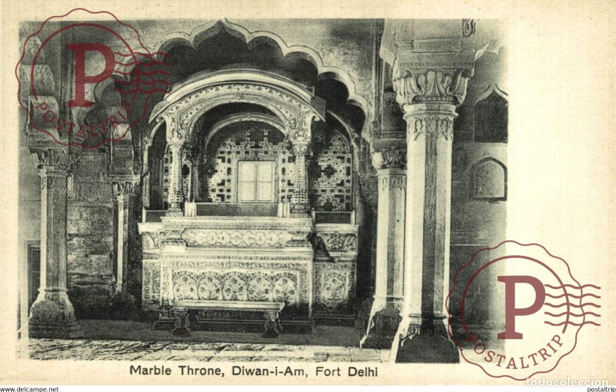 Postales: MARBLKE THRONE DIWAN I AM FORT DELHI INDIA INDIEN INDE