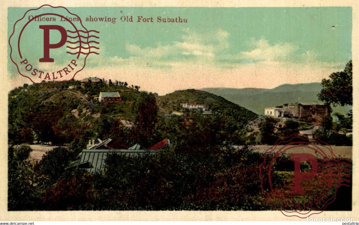 Postales: OFFICERS LINES, SHOWING OLD FORT SUBATHU. MOORLI DHUR & SONS, AMBALA CANTT. INDIA INDIEN INDE