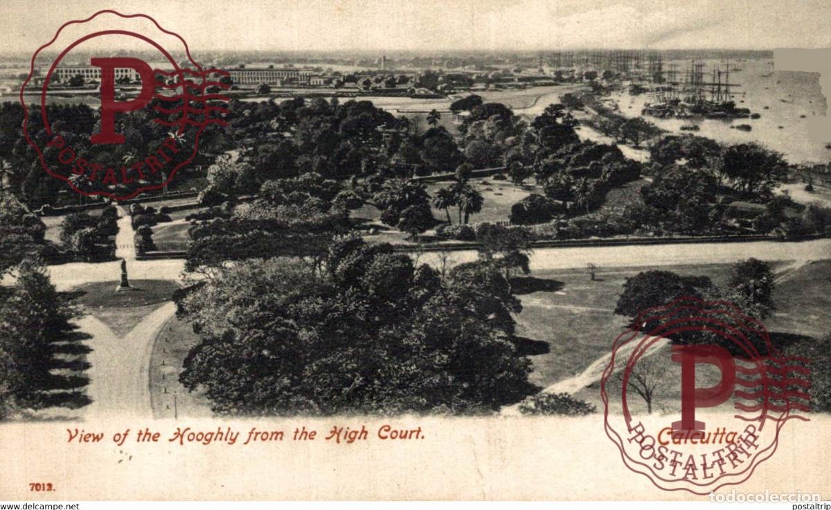 Postales: VIEW OF THE HOOGHLY FROM THE HIGHT COURT, CALCUTTA. INDIA INDIEN INDE