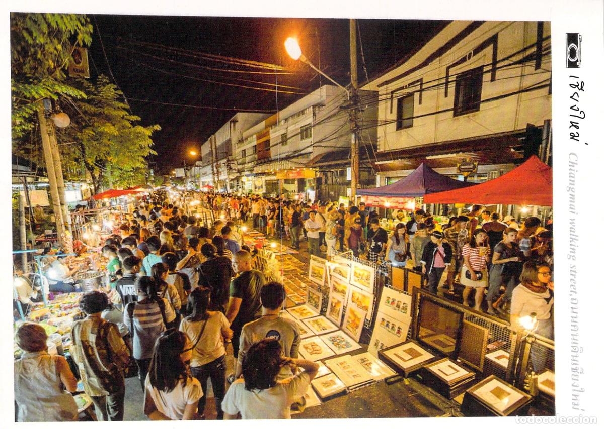 Postales: Postal de la Calle Peatonal de Chiang Mai, Tailandia