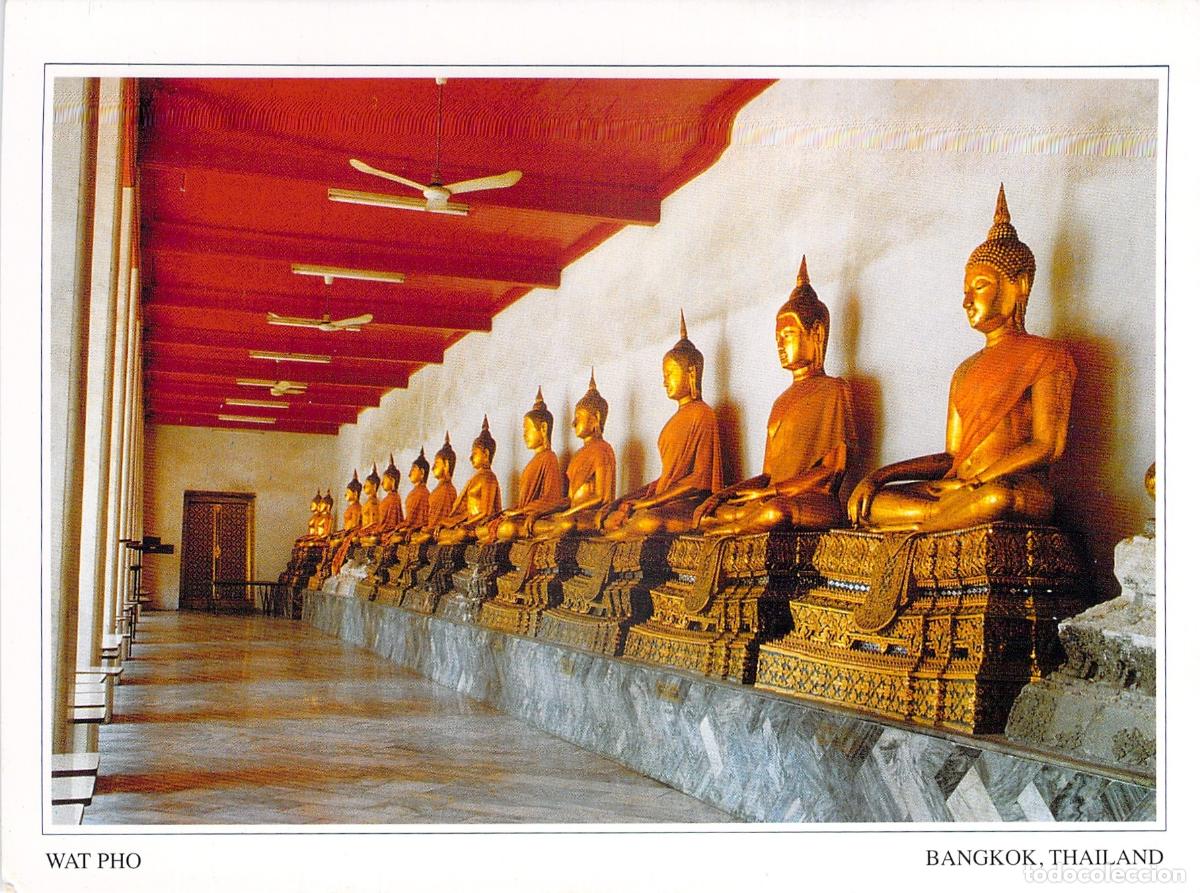 Postales: Postal de Wat Pho y Estatuas de Buda en Bangkok, Tailandia
