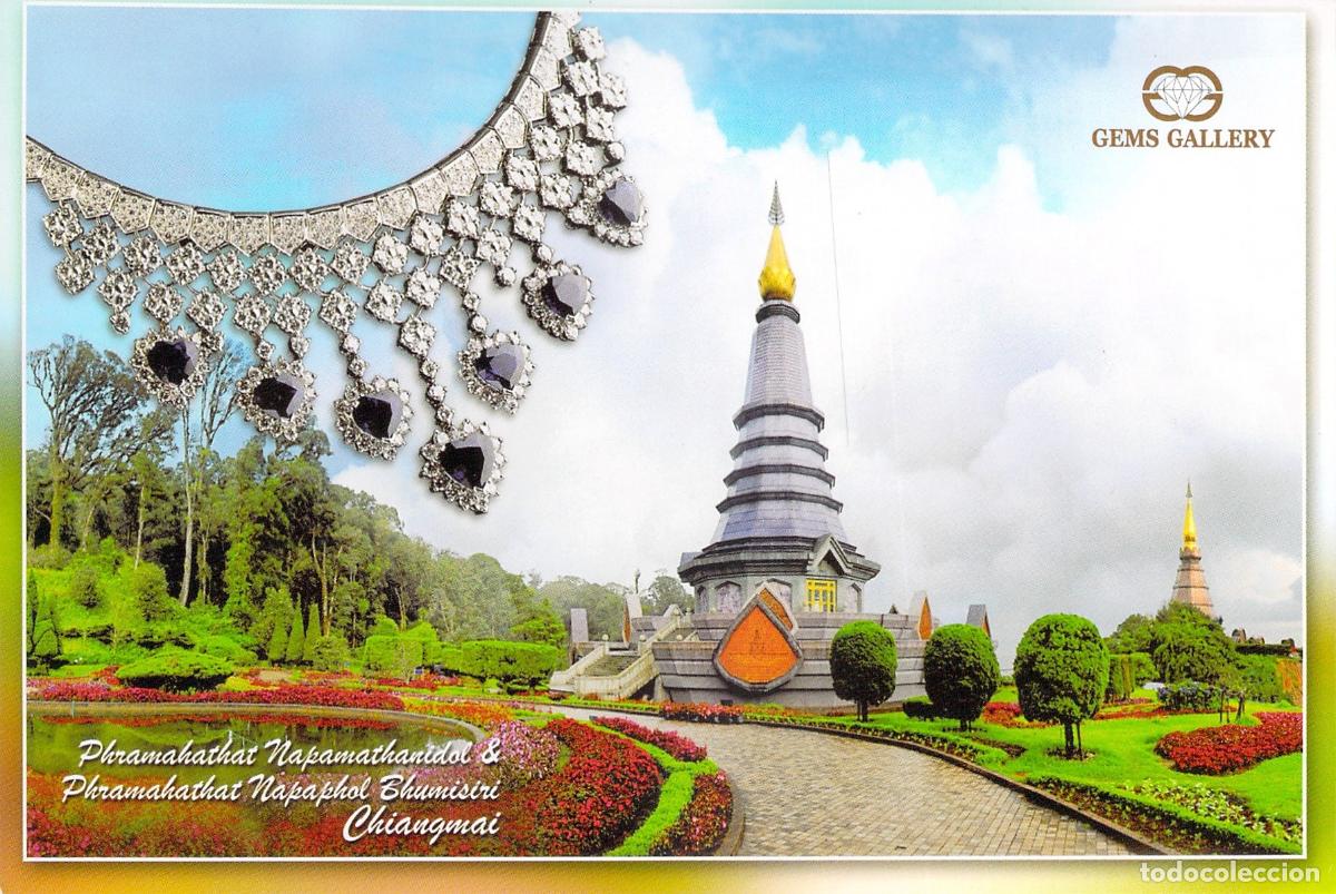 Postales: Postal Publicitaria de Gems Gallery y Pagodas en Chiang Mai