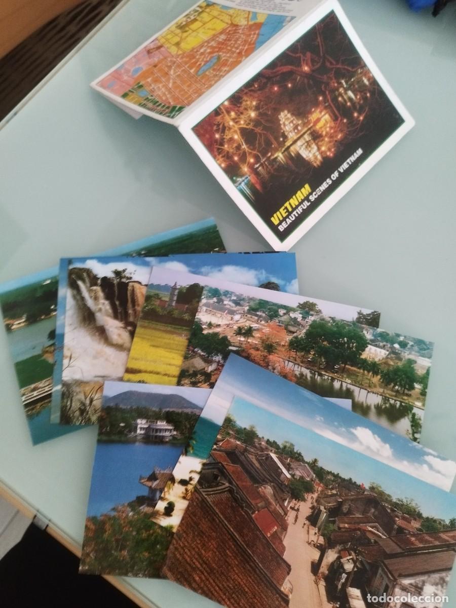 Postales: Colecci&oacute;n de 10 antiguas postales de Vietnam.